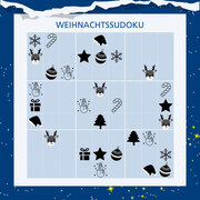 Weihnachtssudoku: Auf dem Bild ist ein Rätsel zum Ausfüllen abgebildet.