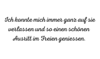 "Ich konnte mich immer ganz auf sie verlassen und so einen schönen Ausritt im Freien geniessen."