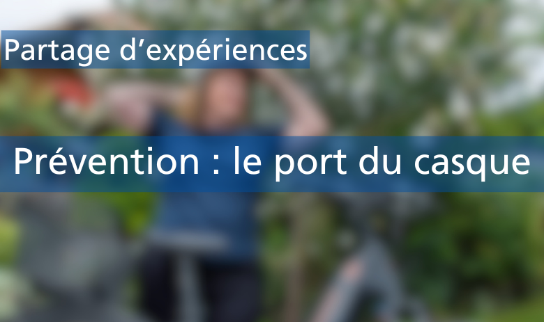 Prévention : le port du casque Image floue d'une personne à vélo